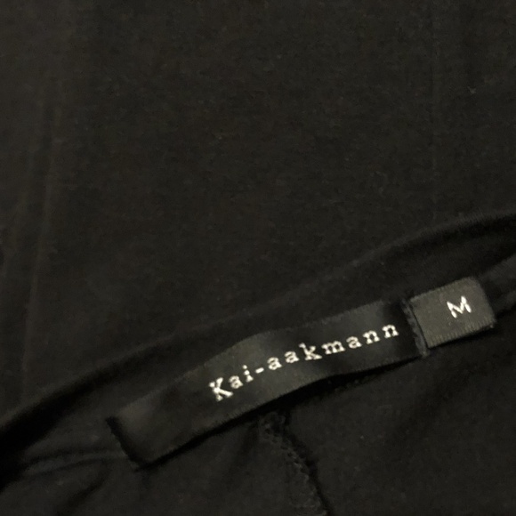 Kai-Aakmann Black Draped Mini Dress Tunic Size M - Picture 7 of 8